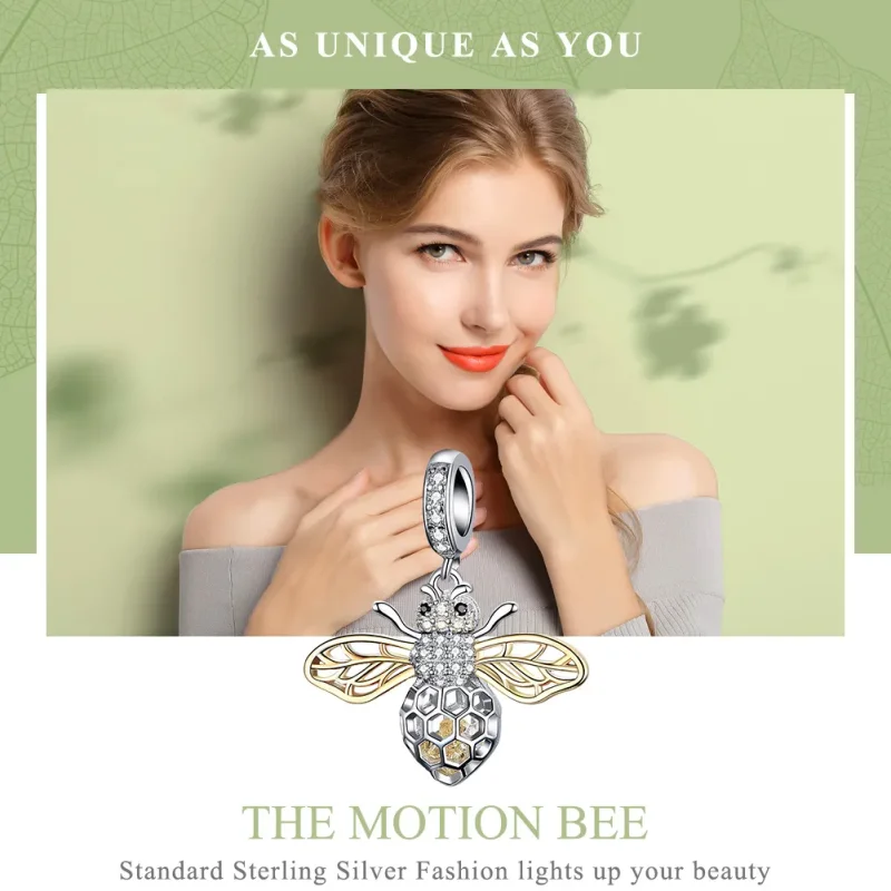 (bilde for) Pandora Style Sølv & Gullbelagt Bee Dangle - SCC1125 - Vis 2