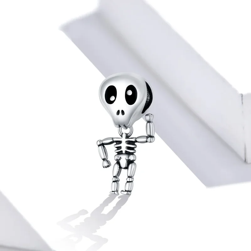 (bilde for) Pandora Style Sølv Halloween Skull Man Charm - SCC1617 - Vis 2