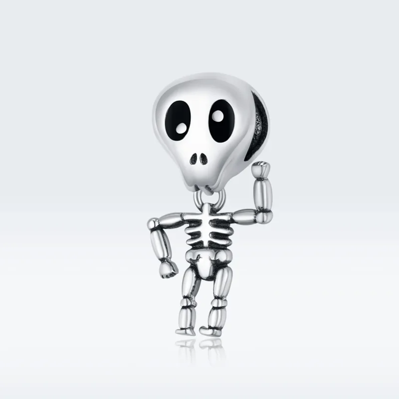 (bilde for) Pandora Style Sølv Halloween Skull Man Charm - SCC1617 - Vis 5