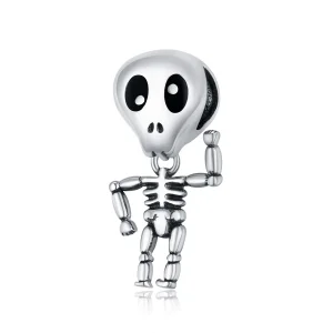 (bilde for) Pandora Style Sølv Halloween Skull Man Charm - SCC1617