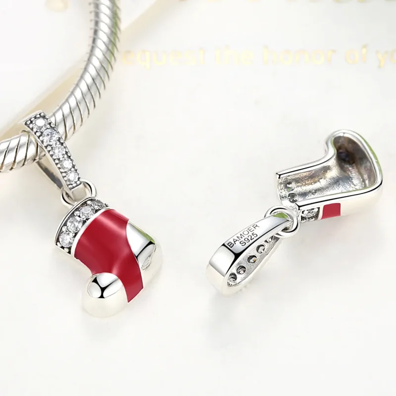(bilde for) Pandora Style Sølv julesokker Dangle - SCC074 - Vis 2