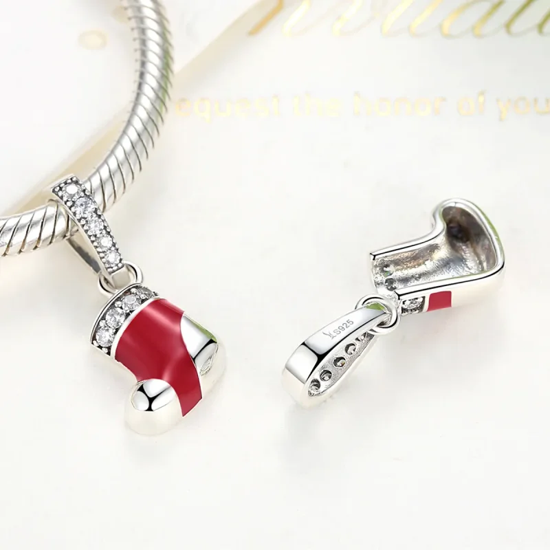 (bilde for) Pandora Style Sølv julesokker Dangle - SCC074 - Vis 3