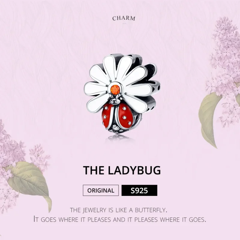 (bilde for) Pandora Style Sølv Ladybug Charm - SCC1276 - Vis 2
