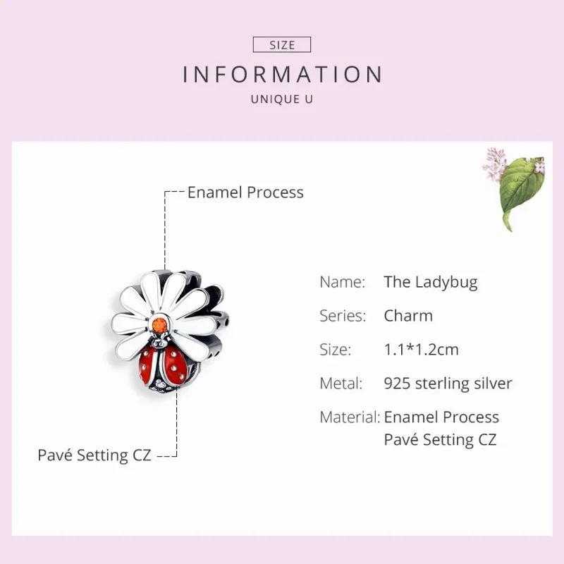 (bilde for) Pandora Style Sølv Ladybug Charm - SCC1276 - Vis 3