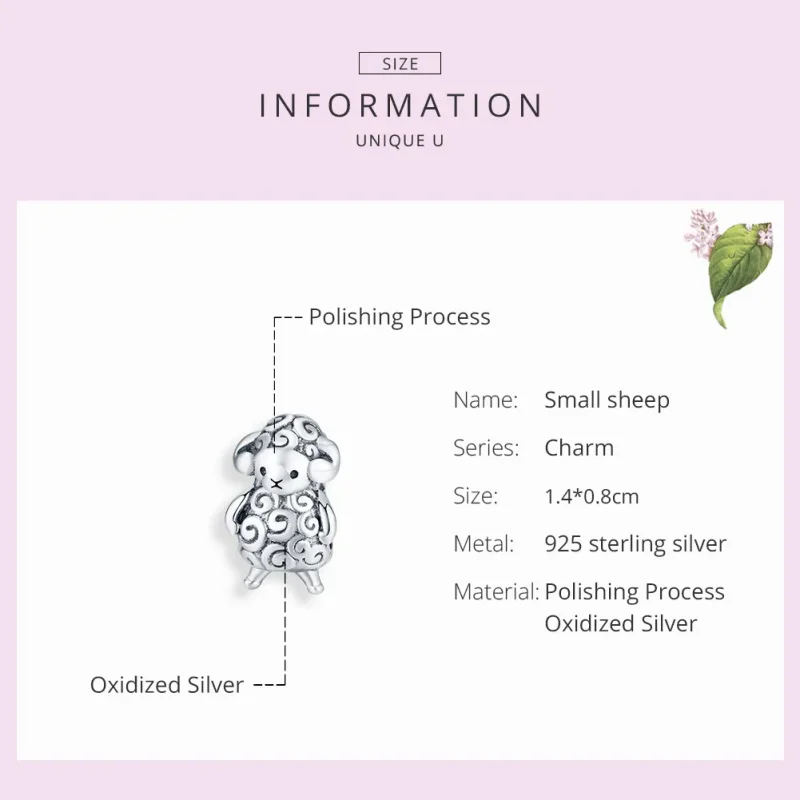 (bilde for) Pandora Style Sølv Lille Sau Charm - BSC187 - Vis 7