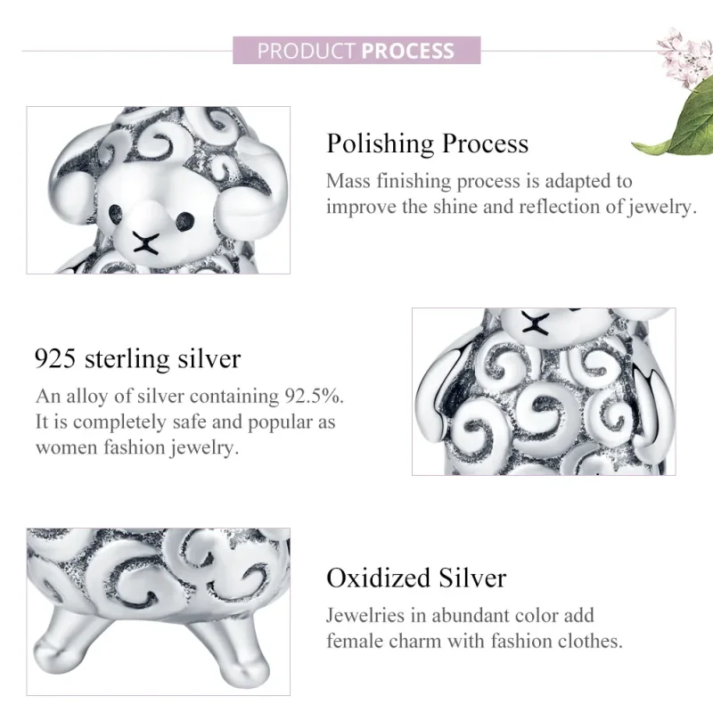 (bilde for) Pandora Style Sølv Lille Sau Charm - BSC187 - Vis 8