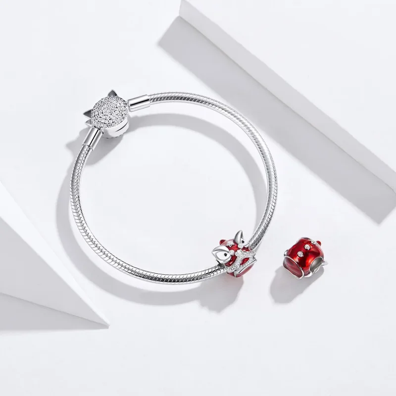 (bilde for) Pandora Style Sølv Lion Dance Charm - BSC086 - Vis 3