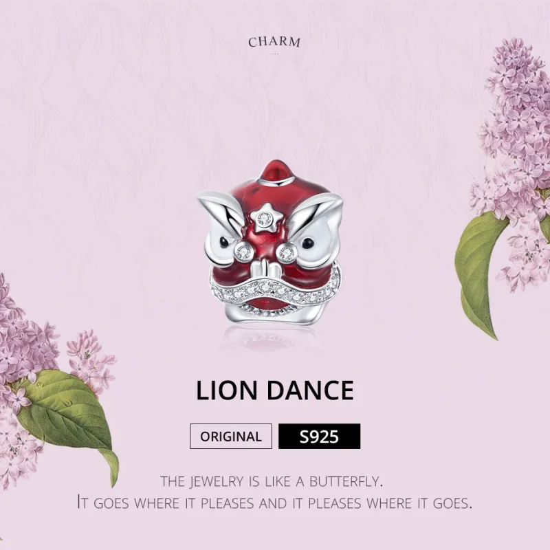(bilde for) Pandora Style Sølv Lion Dance Charm - BSC086 - Vis 5