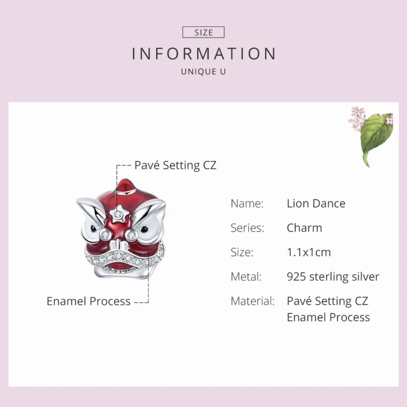 (bilde for) Pandora Style Sølv Lion Dance Charm - BSC086 - Vis 6
