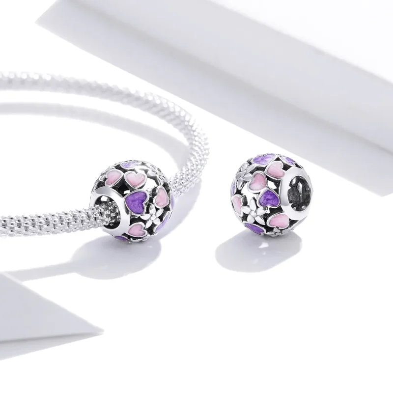 (bilde for) Pandora Style Sølv Love Flowers Charm - SCC1798 - Vis 4