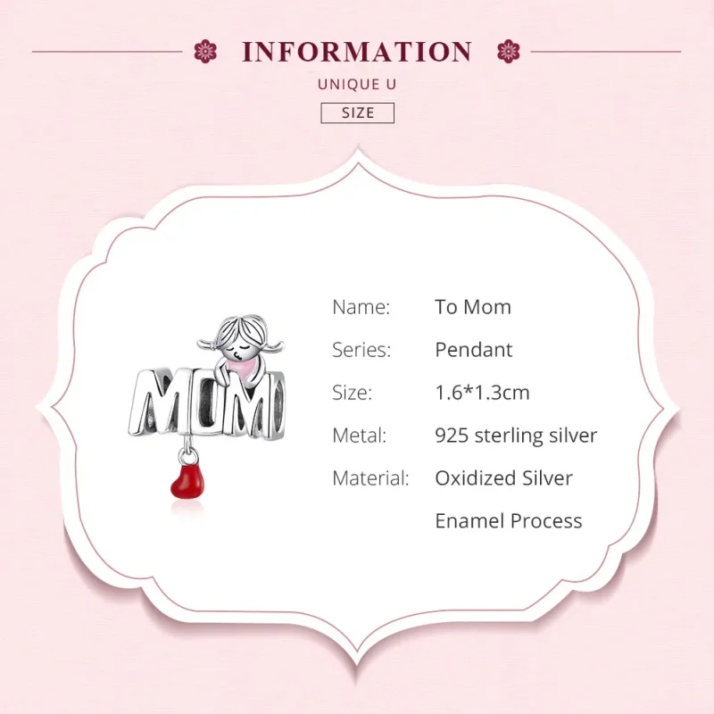 (bilde for) Pandora Style Sølv Love Mom Charm - SCC1461 - Vis 6