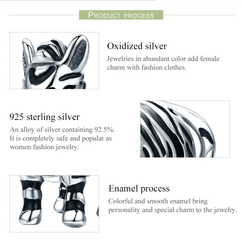 (bilde for) Pandora Style Sølv Lovely Animal Zebra Charm - SCC550 - Vis 6