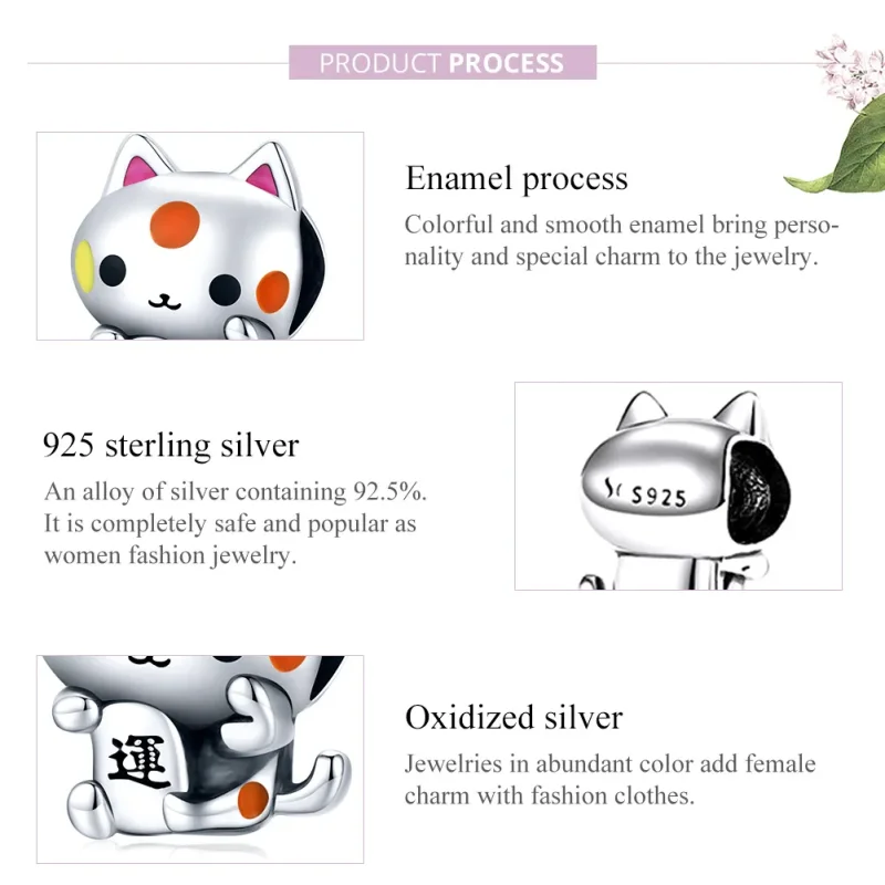 (bilde for) Pandora Style Sølv lovende Pengegripende Cat Charm - SCC1855 - Vis 6