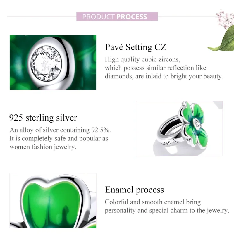 (bilde for) Pandora Style Sølv Lucky Clover Charm - SCC1749 - Vis 8