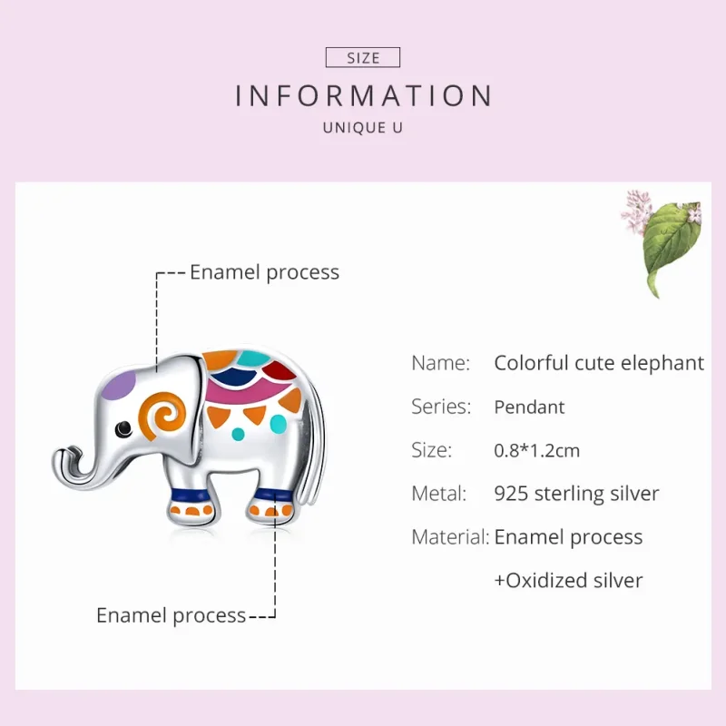 (bilde for) Pandora Style Sølv Lucky Elephant Charm - SCC1790 - Vis 7