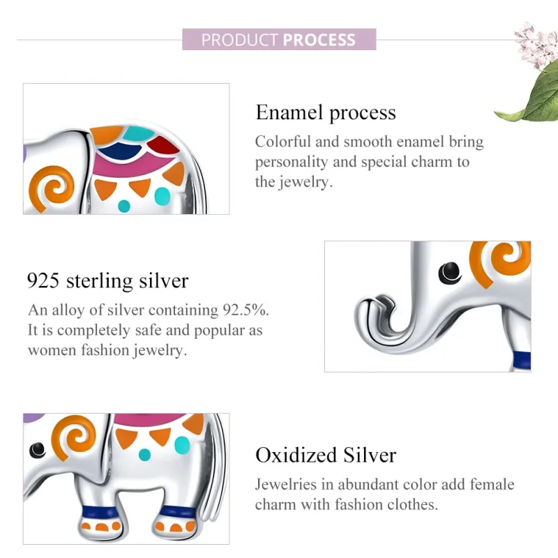 (bilde for) Pandora Style Sølv Lucky Elephant Charm - SCC1790 - Vis 8