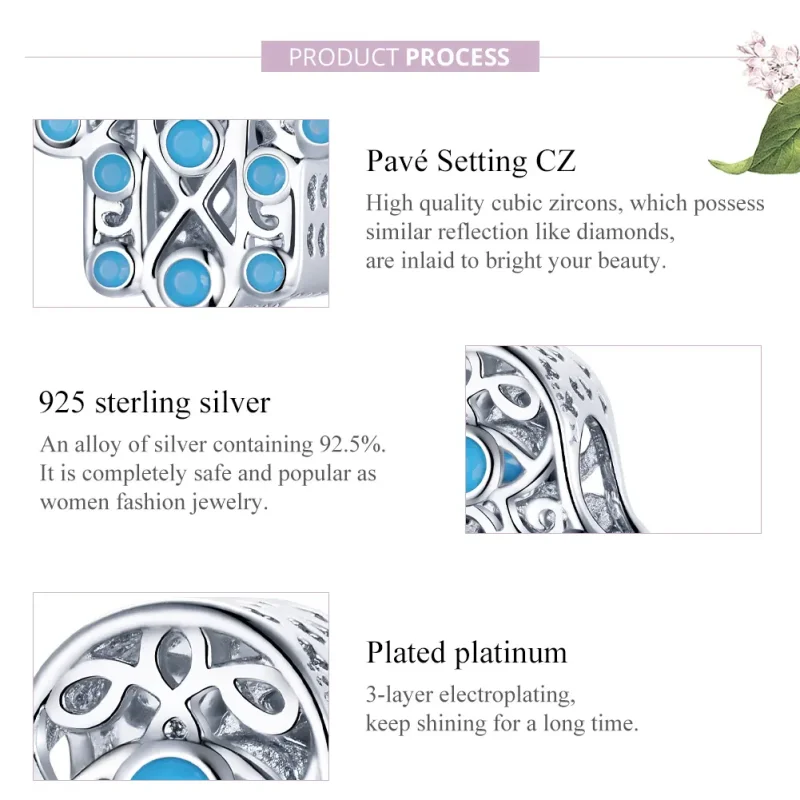 (bilde for) Pandora Style Sølv Lucky Hand Charm - SCC1757 - Vis 8