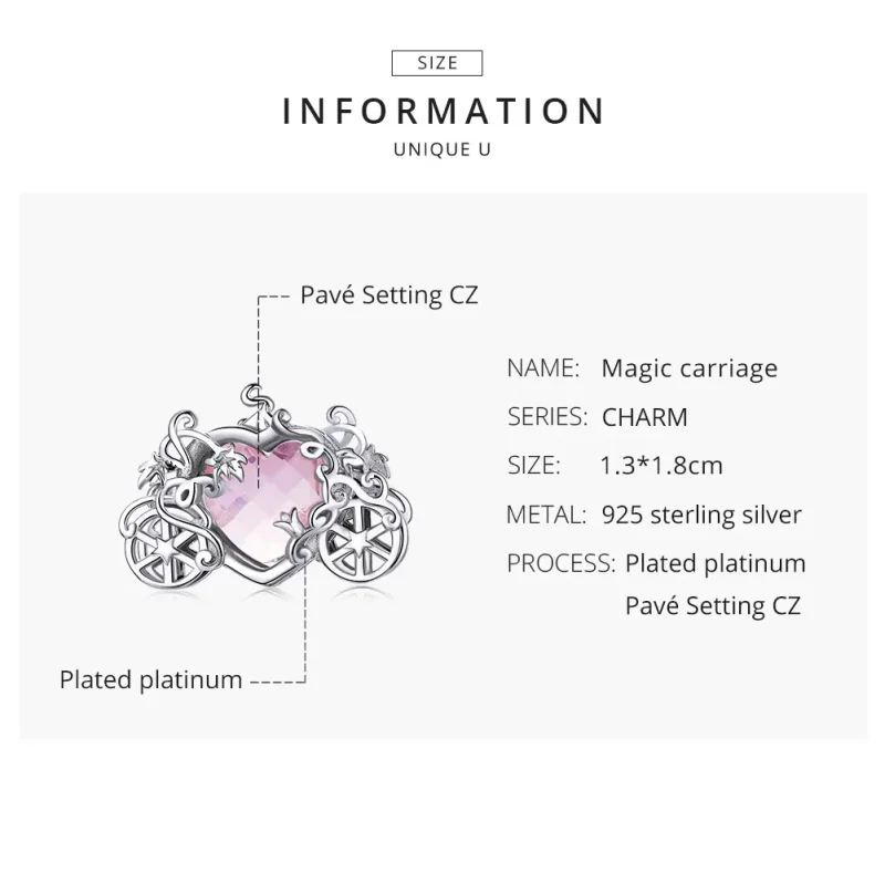 (bilde for) Pandora Style Sølv Magic Carriage Charm - BSC412 - Vis 8