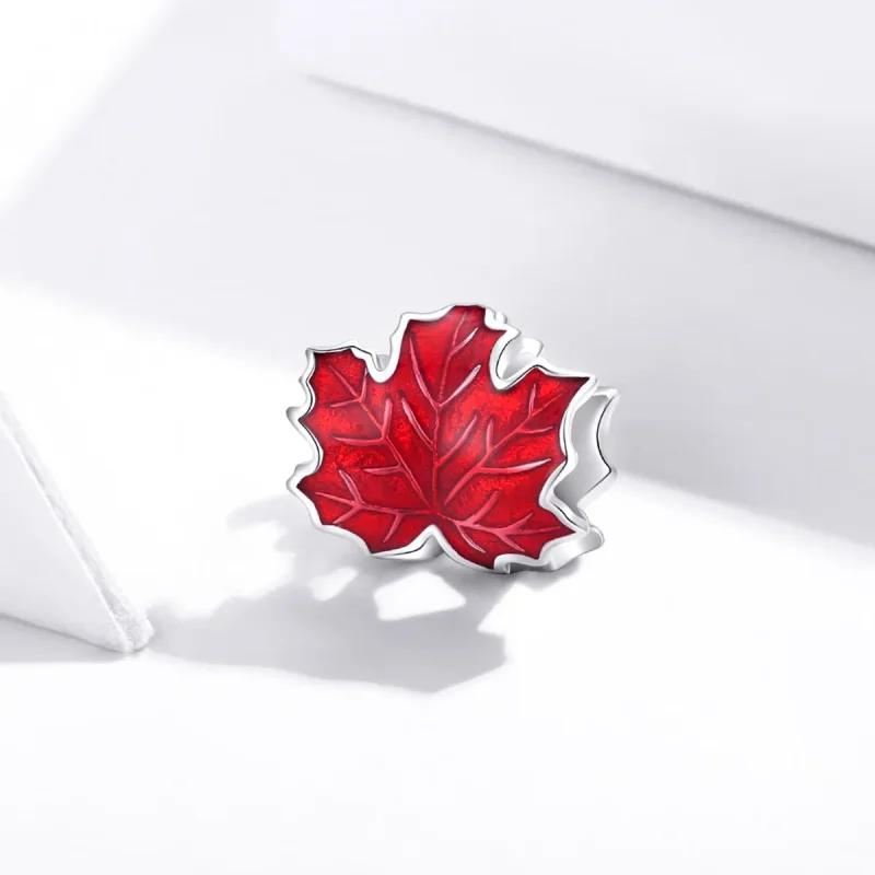 (bilde for) Pandora Style Sølv Maple Leaf Charm - BSC335 - Vis 2