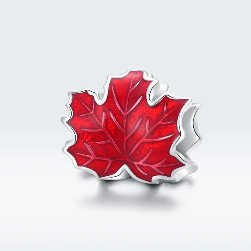 (bilde for) Pandora Style Sølv Maple Leaf Charm - BSC335 - Vis 5