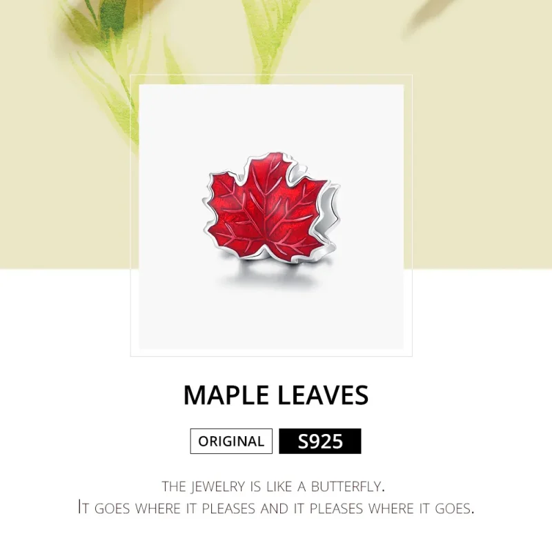 (bilde for) Pandora Style Sølv Maple Leaf Charm - BSC335 - Vis 6