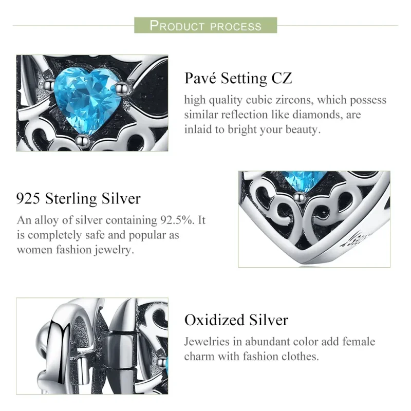 (bilde for) Pandora Style Sølv Mystical Stone Charm - SCC1053 - Vis 6