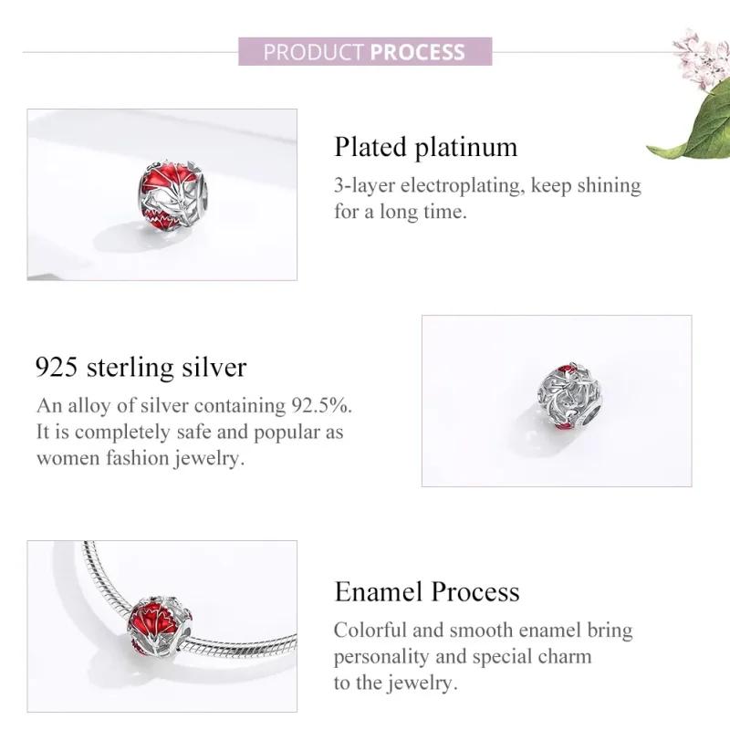 (bilde for) Pandora Style Sølv Nelliker Charm - BSC097 - Vis 8