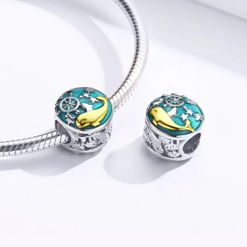 (bilde for) Pandora Style Sølv og Gullbelagt Baby Whale Charm - SCC1296 - Vis 4