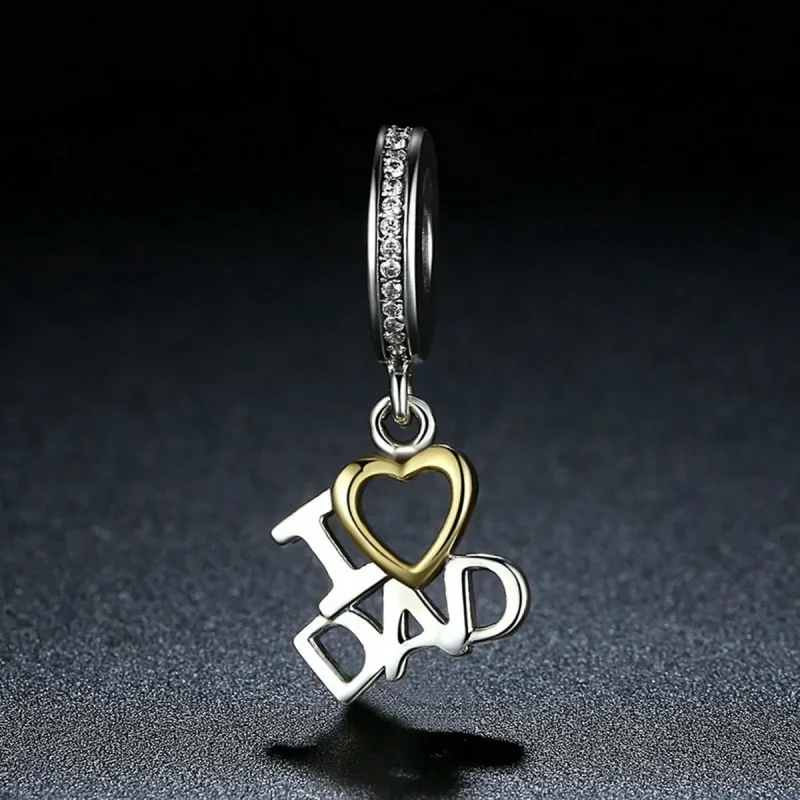 (bilde for) Pandora Style sølv og gullbelagt I Love Dad Dangle - SCC052 - Vis 5