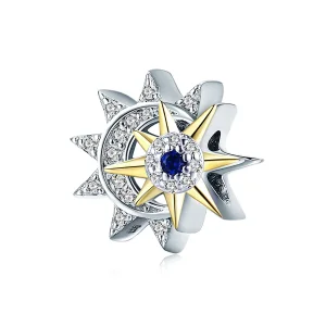 (bilde for) Pandora Style Sølv- og Gullbelagt Sun Meets Moon Charm - SCC1137
