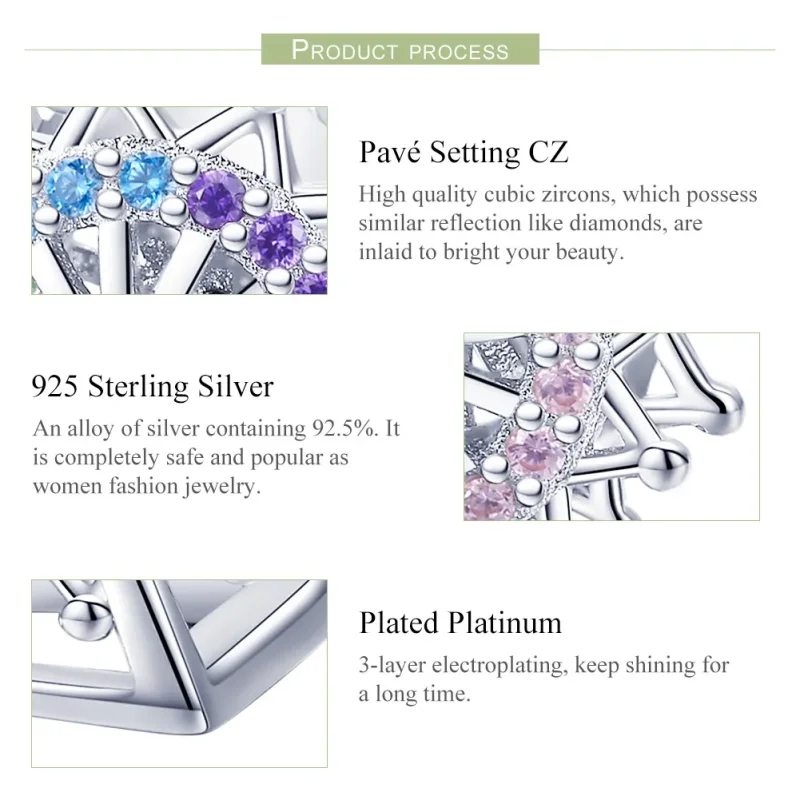 (bilde for) Pandora Style Sølv pariserhjulsjarm - SCC1028 - Vis 6