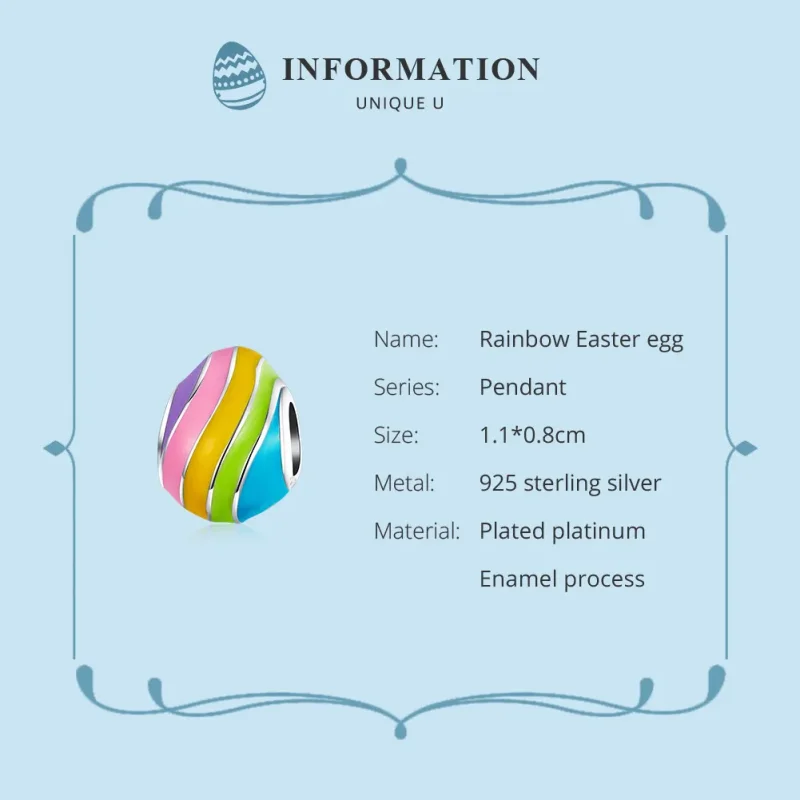 (bilde for) Pandora Style Sølv Påskeegg Charm - BSC223 - Vis 6