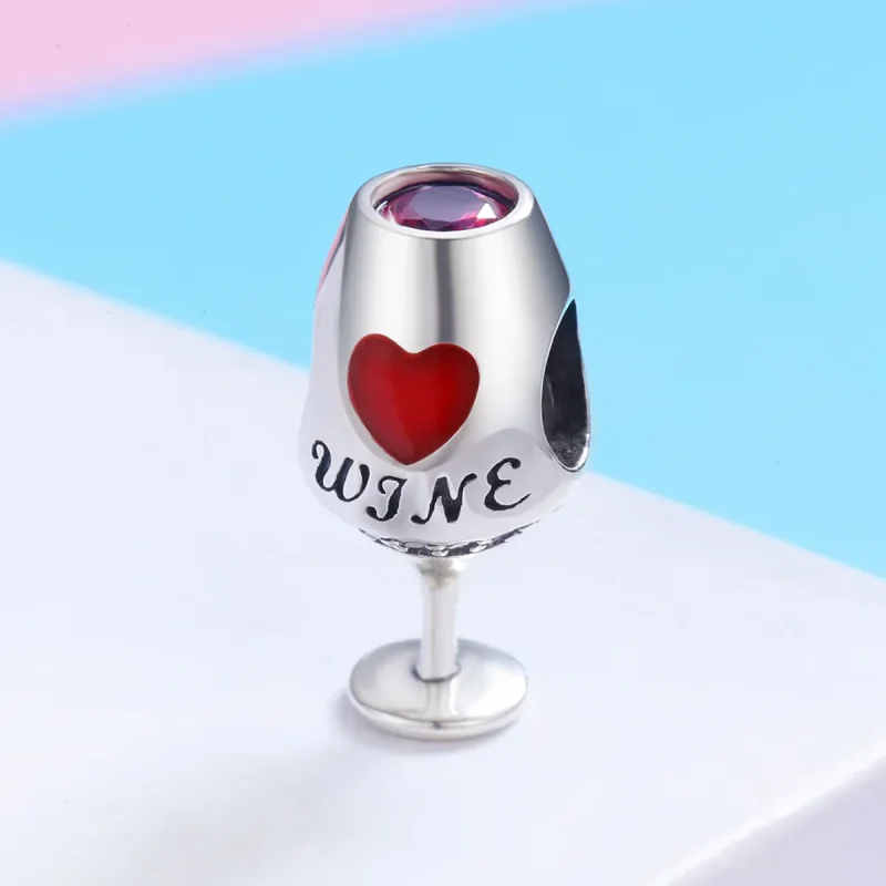 (bilde for) Pandora Style Sølv Rødvin Glass Charm - SCC788 - Vis 2