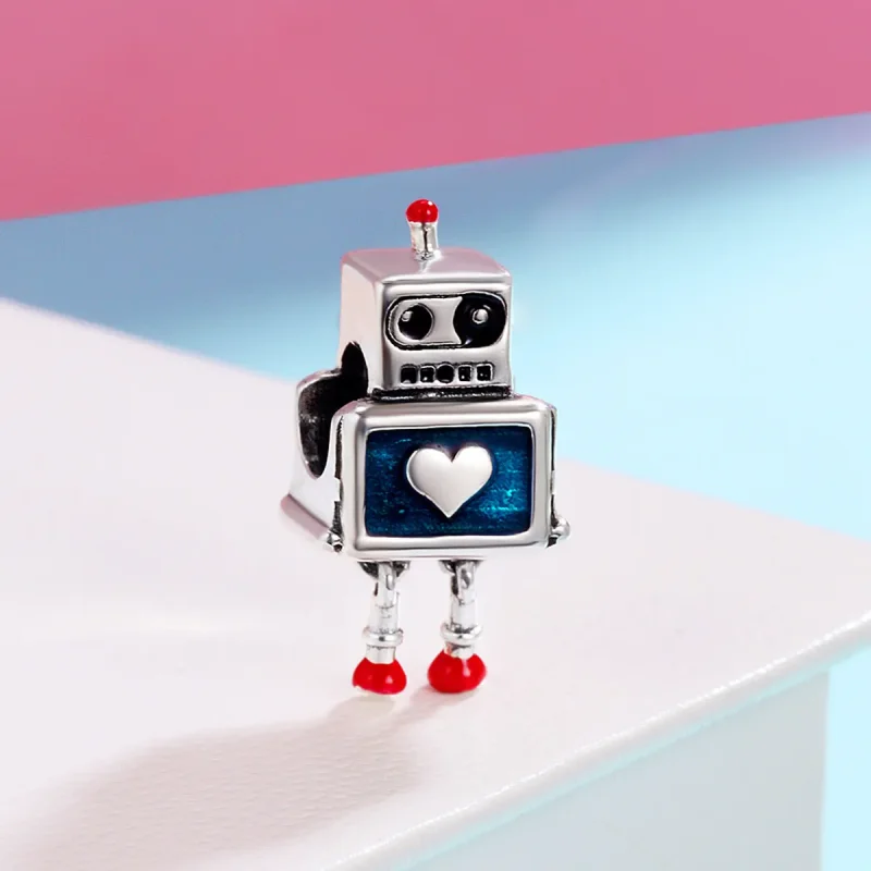 (bilde for) Pandora Style Sølv Robot Charm - SCC346 - Vis 3