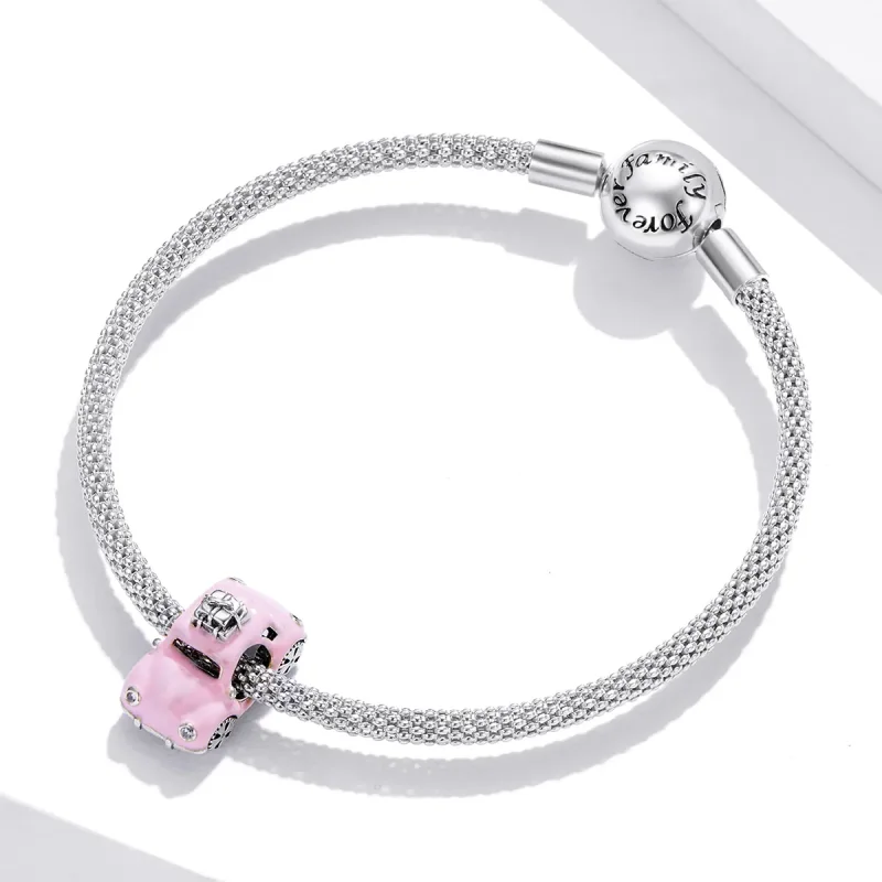 (bilde for) Pandora Style Sølv Rosa Bil Charm - SCC1738 - Vis 3