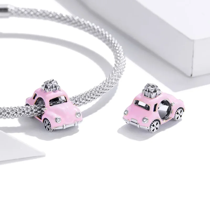 (bilde for) Pandora Style Sølv Rosa Bil Charm - SCC1738 - Vis 4