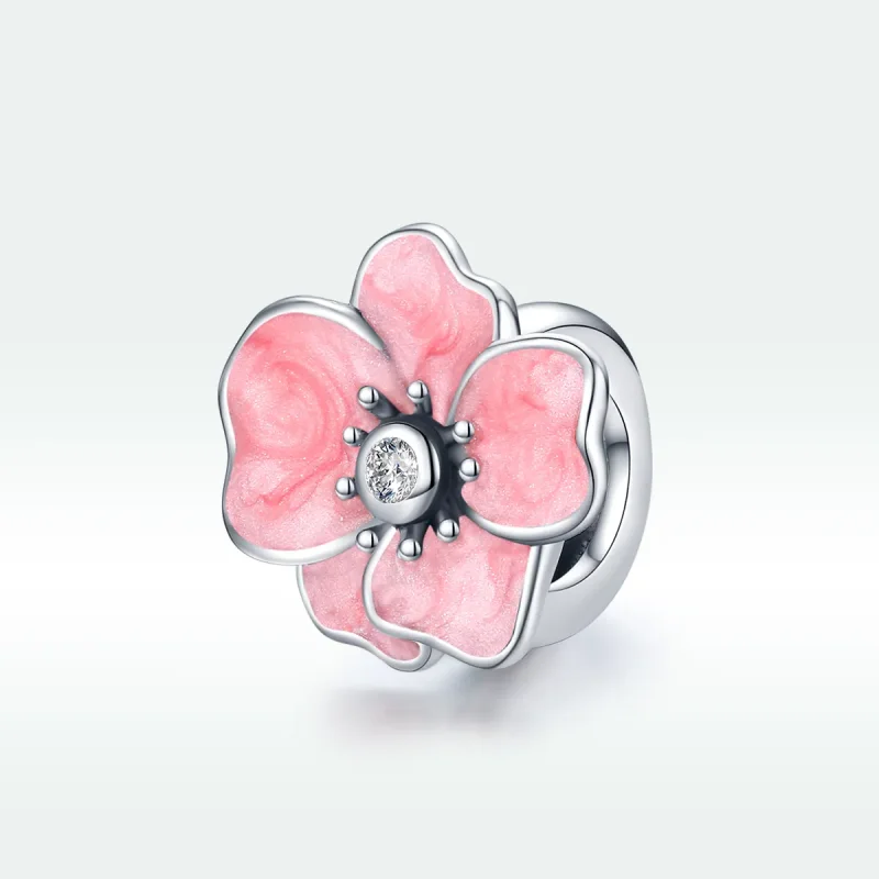 (bilde for) Pandora Style Sølv Rosa Flower Charm - SCC1729 - Vis 5