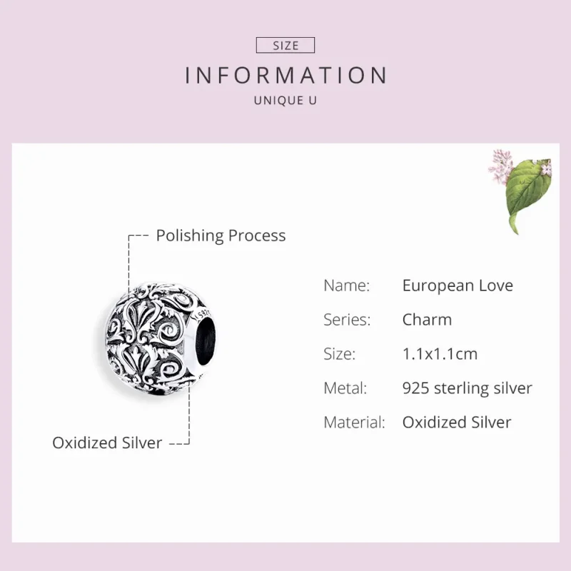 (bilde for) Pandora Style Sølv Royal Court Style Charm - SCC1179 - Vis 3