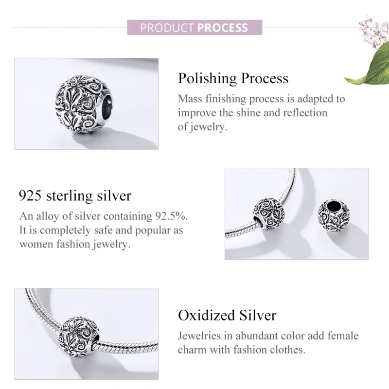 (bilde for) Pandora Style Sølv Royal Court Style Charm - SCC1179 - Vis 4