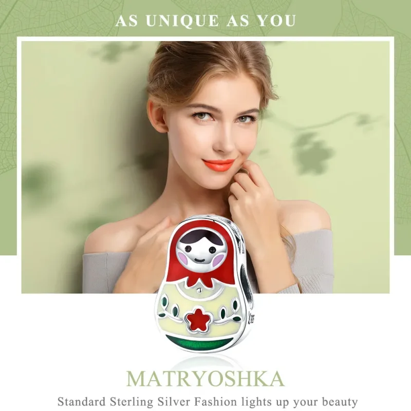 (bilde for) Pandora Style Sølv Russisk Doll Charm - SCC1086 - Vis 2