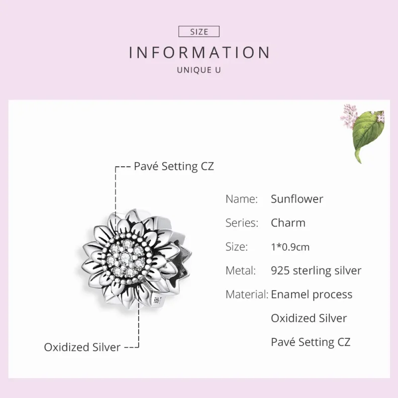(bilde for) Pandora Style Sølv Solsikke Charm - SCC1507 - Vis 7