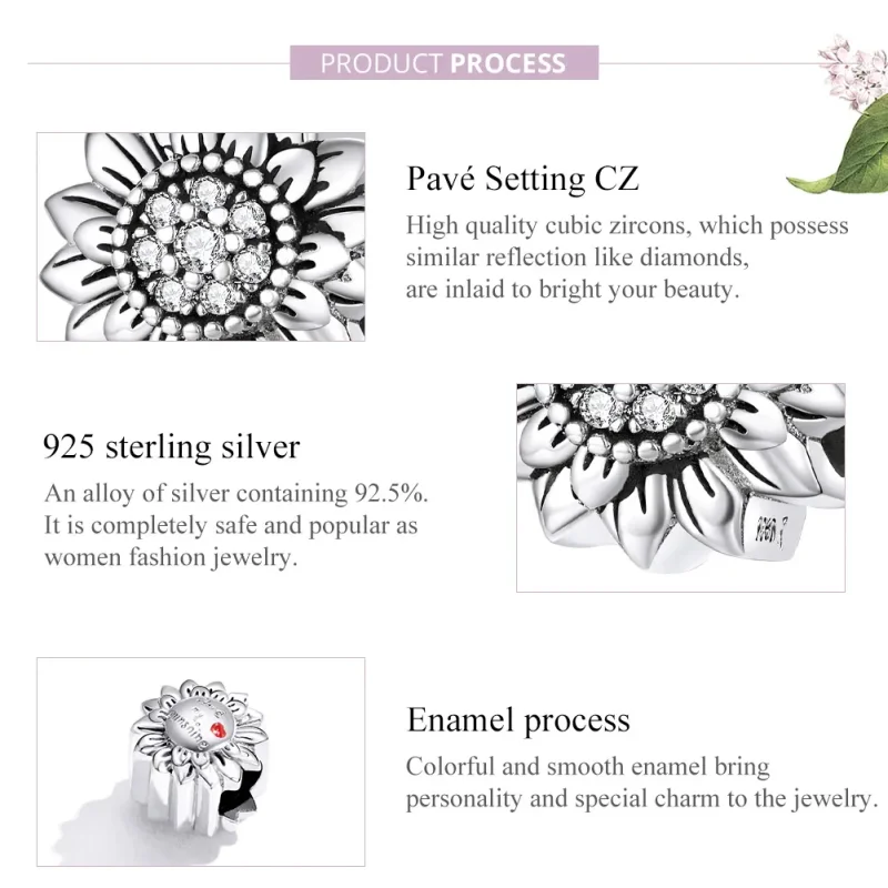 (bilde for) Pandora Style Sølv Solsikke Charm - SCC1507 - Vis 8