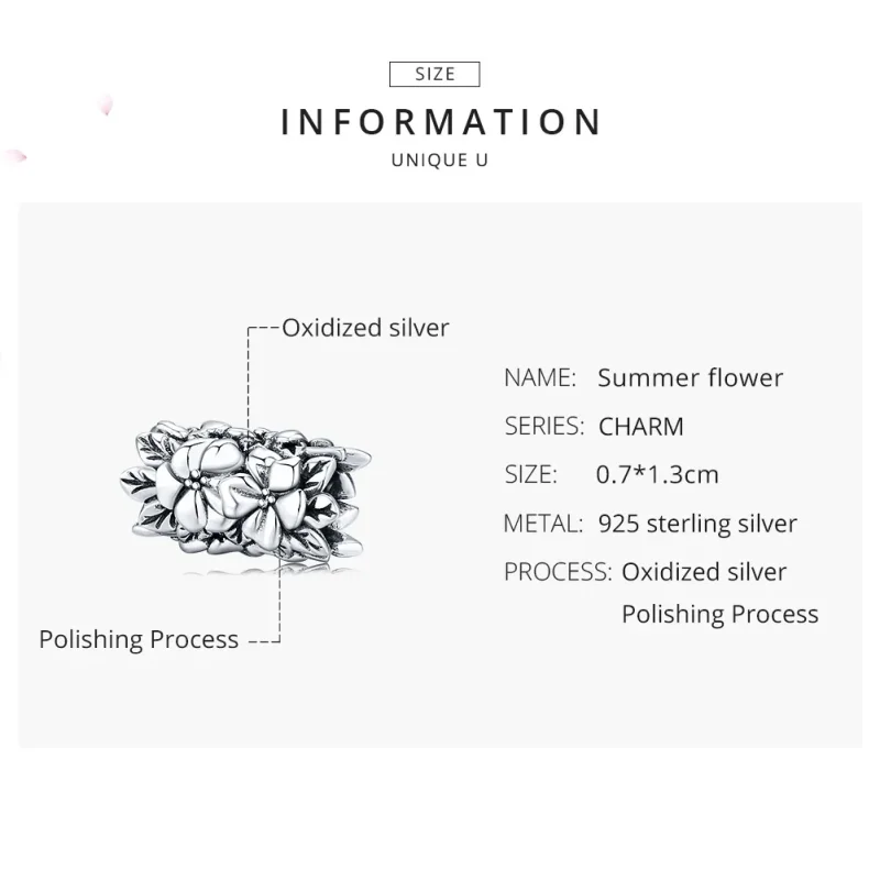 (bilde for) Pandora Style Sølv Sommerblomst Charm - SCC1488 - Vis 7