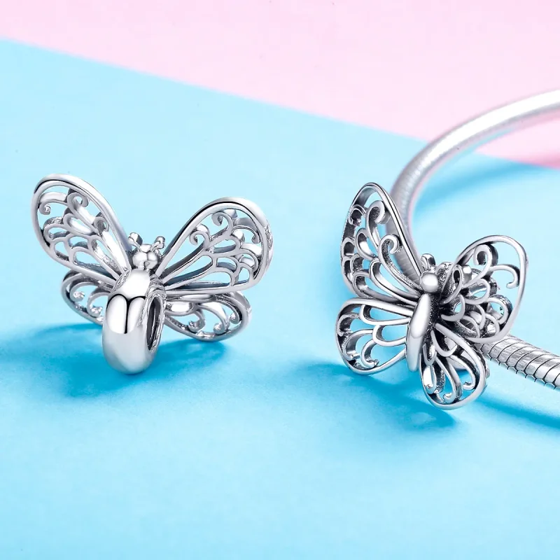 (bilde for) Pandora Style Sølv Sommerfugl Charm - BSC062 - Vis 4