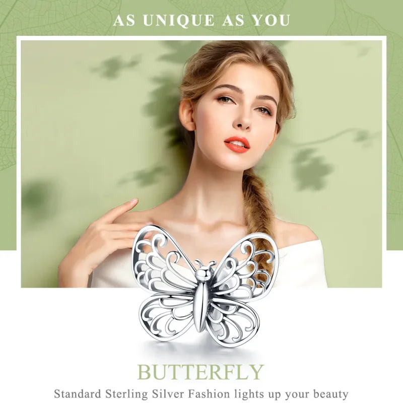 (bilde for) Pandora Style Sølv Sommerfugl Charm - BSC062 - Vis 6