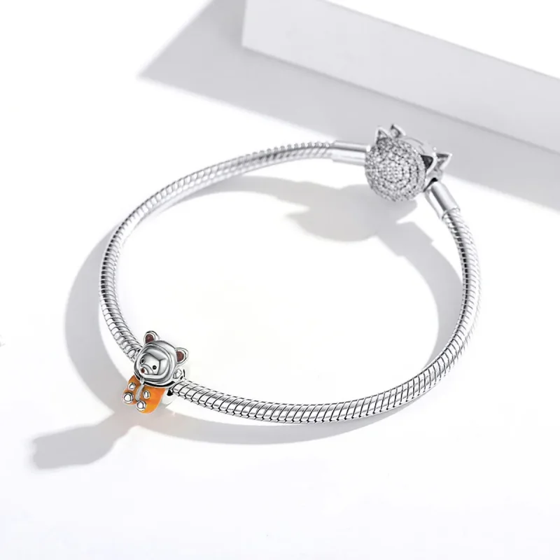 (bilde for) Pandora Style Sølv Space Bear Charm - SCC1693 - Vis 3