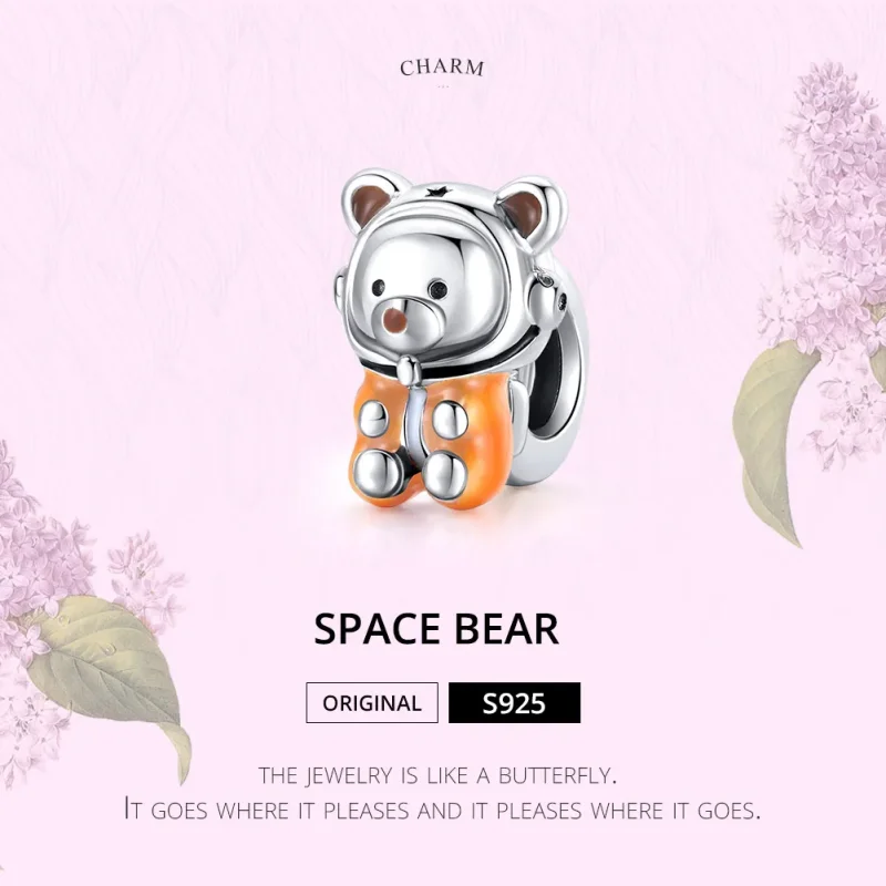(bilde for) Pandora Style Sølv Space Bear Charm - SCC1693 - Vis 6