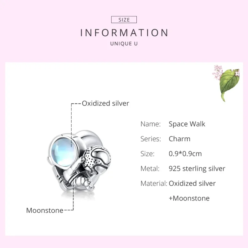 (bilde for) Pandora Style Sølv Space Walk Charm - SCC1694 - Vis 7