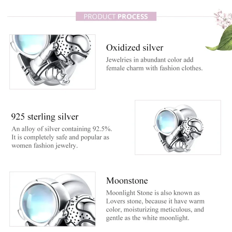 (bilde for) Pandora Style Sølv Space Walk Charm - SCC1694 - Vis 8