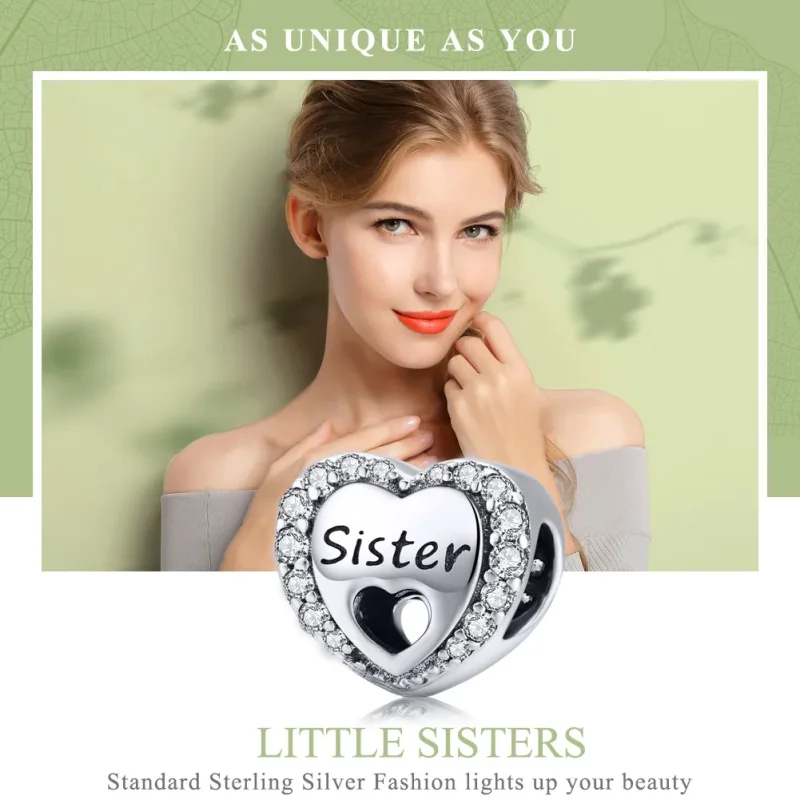 (bilde for) Pandora Style Sølv Søster Charm - SCC1141 - Vis 2